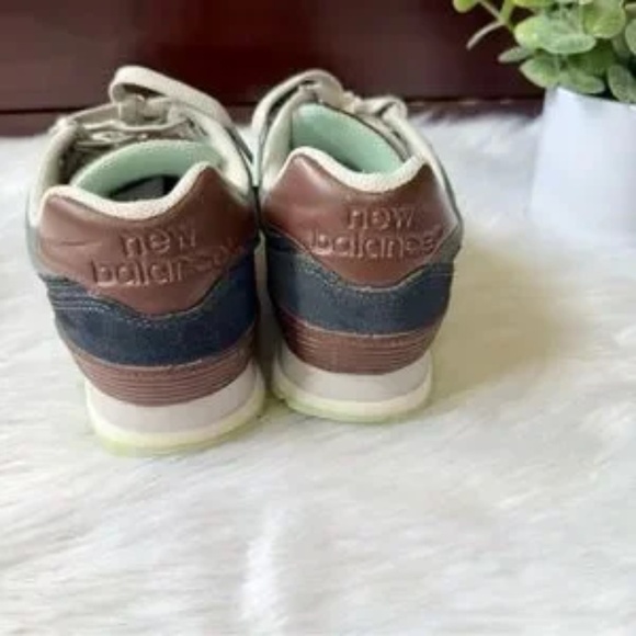 New Balance 574 Cruisin Lifestyle Sneakers Blue Denim Mint Green Size 7.5 - Picture 6 of 9